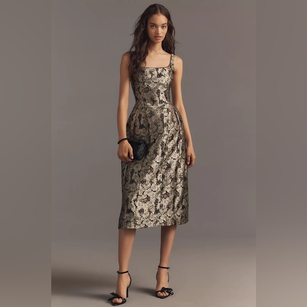 Maeve Square-Neck Fit & Flare Midi Dress
